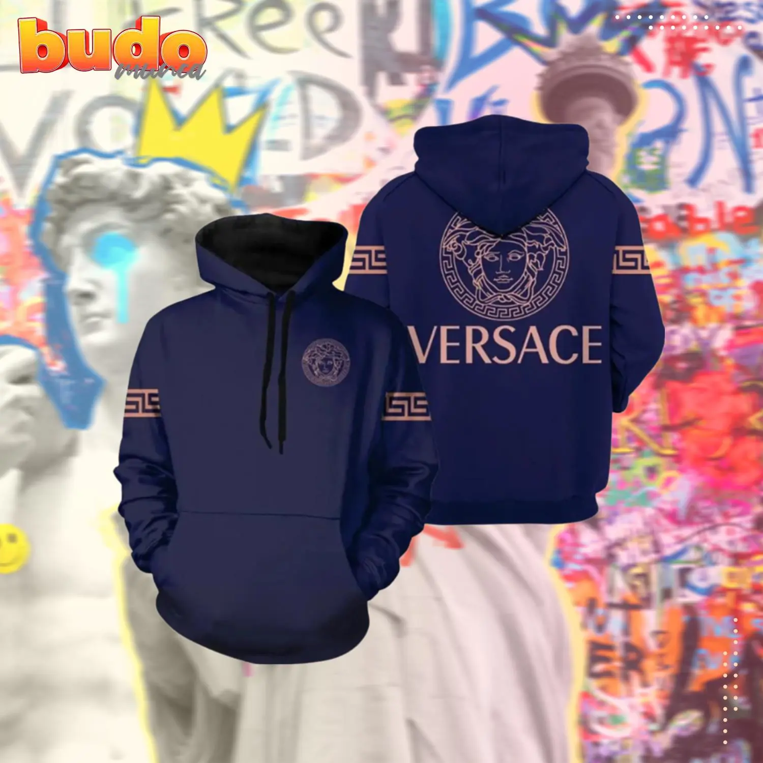 Gianni versace purple unisex hoodie for men women luxury brand clothing clothes outfit - hot new